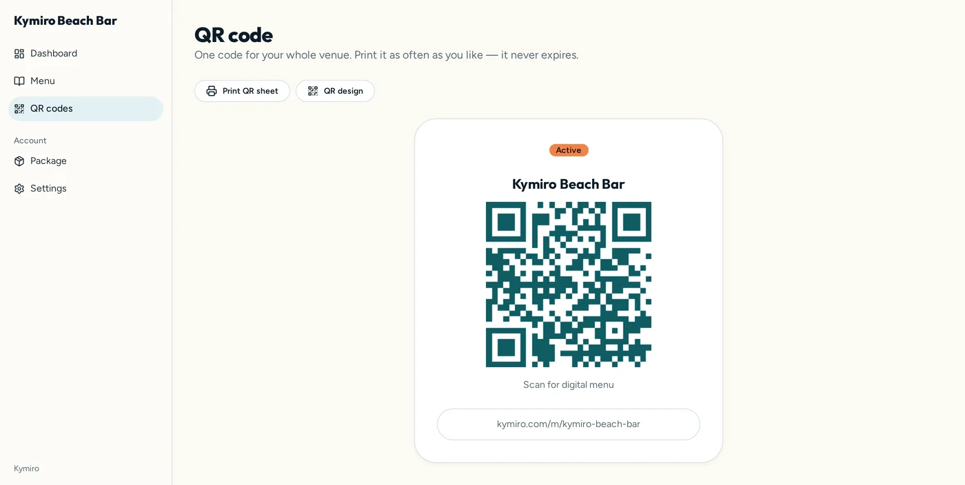 QR designer with print sheets