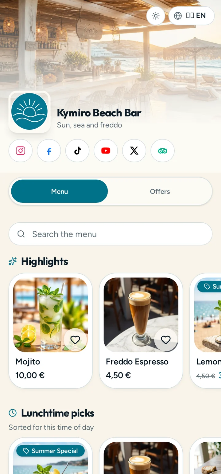 Your menu on one QR code, in every language